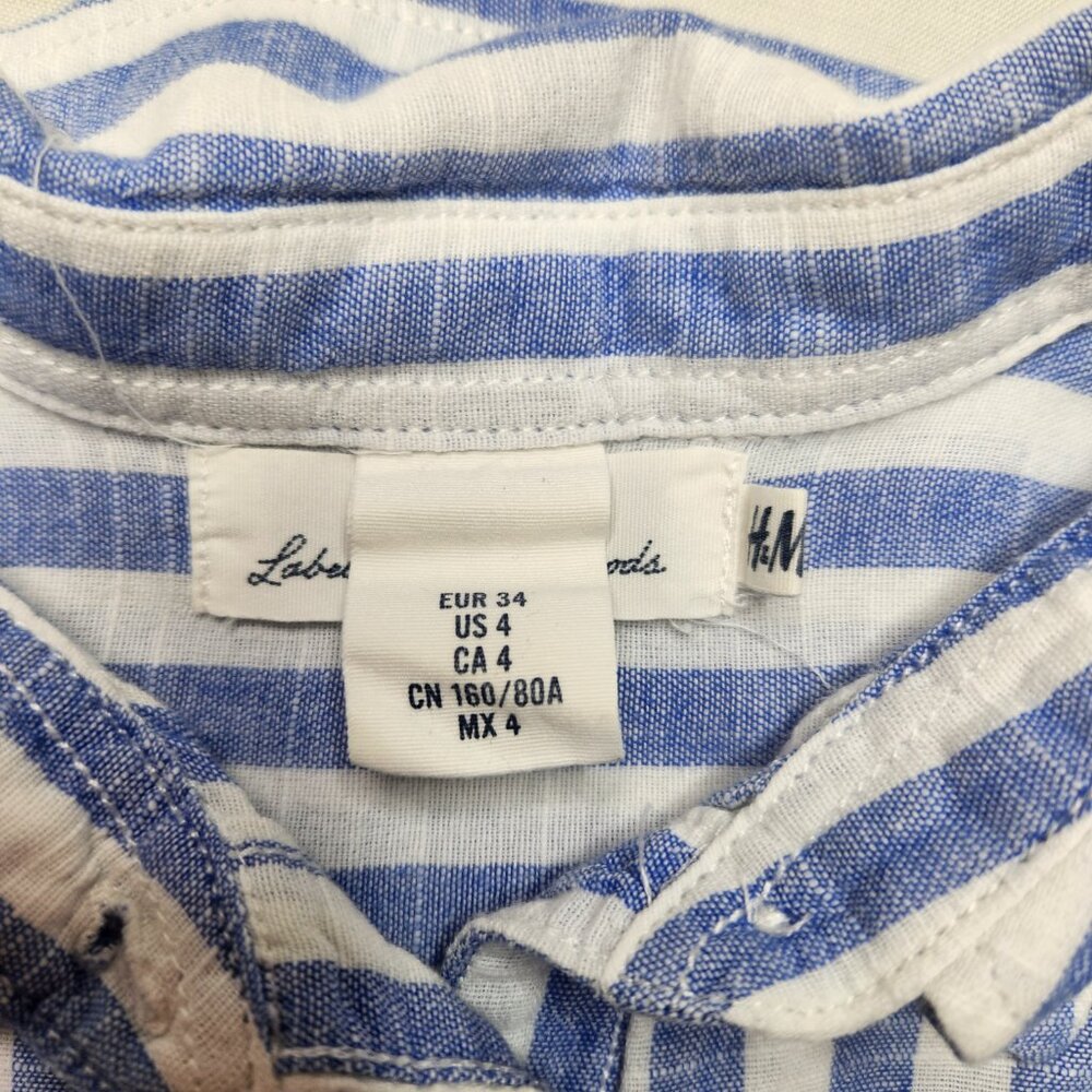H&M Blue and White Striped Button Down Shirt - Picture 8 of 13